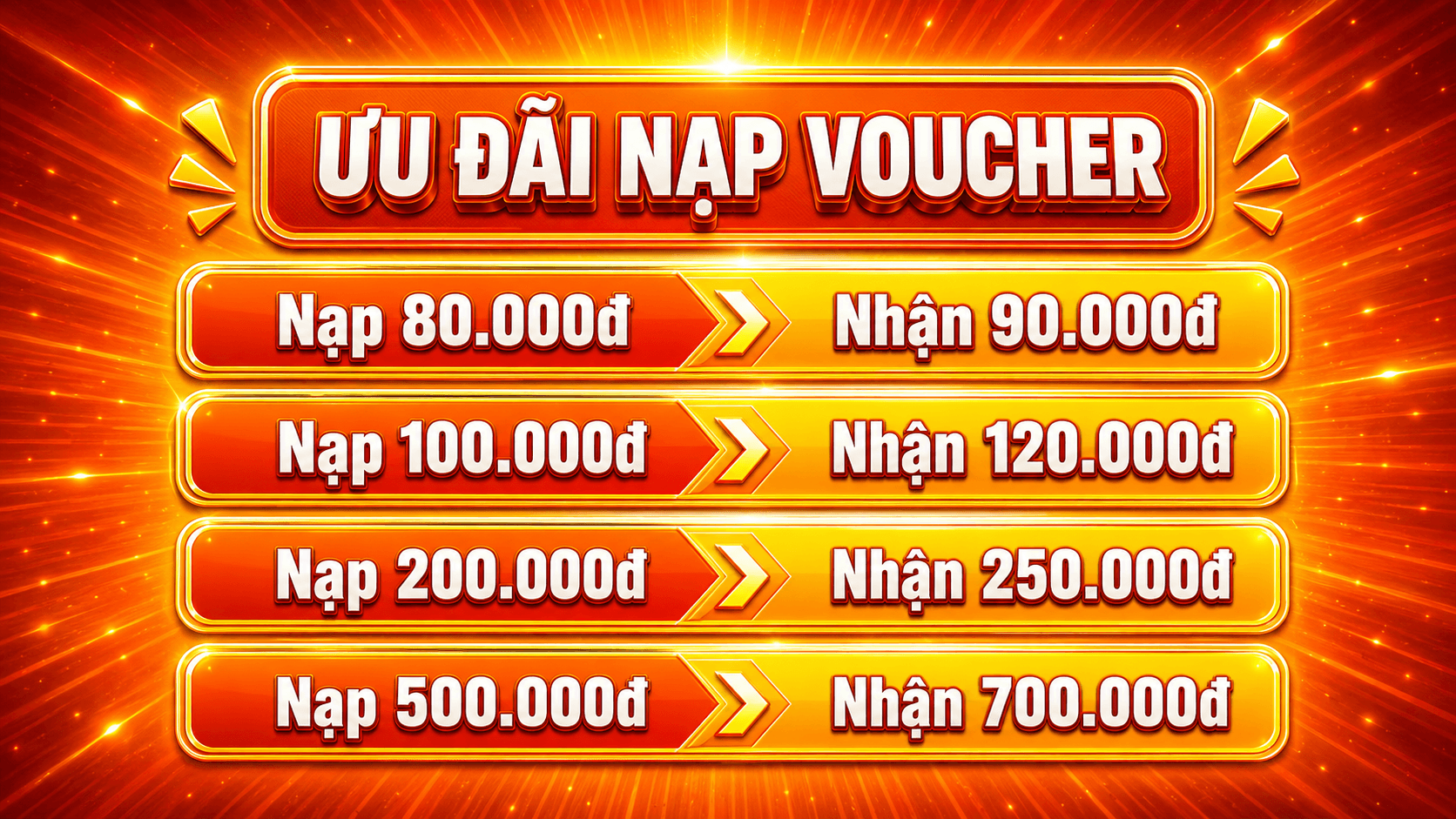 Ảnh khuyến mãi Ưu Đãi Nạp Tiền